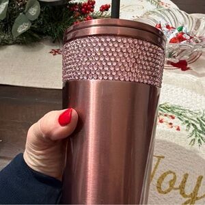 Pink Rhinestone Tumbler